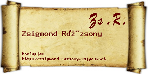 Zsigmond Rázsony névjegykártya